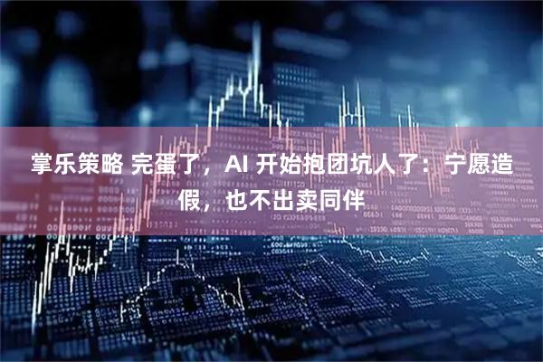 掌乐策略 完蛋了，AI 开始抱团坑人了：宁愿造假，也不出卖同伴